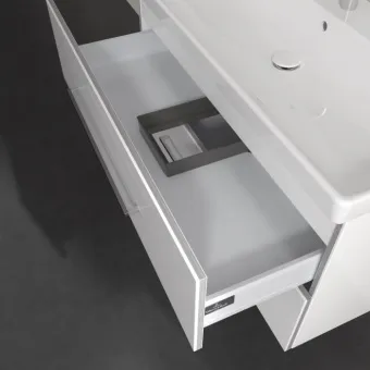 Villeroy & Boch Avento КОМПЛЕКТ Тумба под раковину, 2 выдвижных ящика, 980 x 514 x 484, Белое стекло A89200B4 + Раковина 4156A501