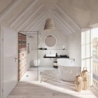 Villeroy & Boch Oberon 2.0 ванна с задней стенкой Duo, 1800 x 800 mm, Альпийский белый UBQ180OBR9CD00V-01
