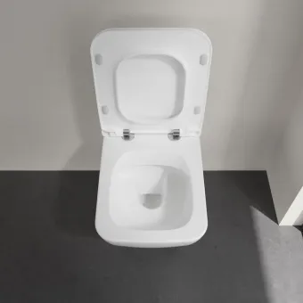 Villeroy & Boch Venticello Сиденье с крышкой для унитаза SlimSeat LINE (Sandwich), с функцией автоматического опускания (SoftClosing), со снимаемым сиденьем (QuickRelease), Альпийский белый 9M80S101