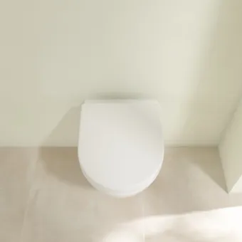 Villeroy & Boch Subway 2.0 Унитаз с открытым смывным краем Compact, настенный, смыв DirectFlush, Альпийский белый CeramicPlus, без сиденья 5606R0R1