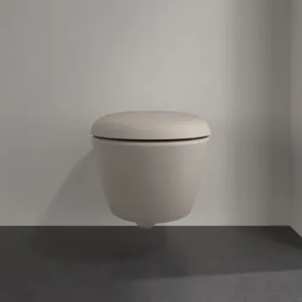 Villeroy & Boch Antao Унитаз с открытым смывным краем, настенный, смыв TwistFlush, Almond (Светло бежевый) CeramicPlus, без сиденья 4674T0AM 