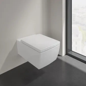 Villeroy & Boch Memento 2.0 Унитаз с открытым смывным краем, настенный, смыв DirectFlush, Альпийский белый CeramicPlus 4633R0R1