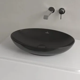 Villeroy & Boch Loop & Friends Раковина для установки на столешницу, 560 x 385 x 120 mm, Pure Black CeramicPlus, без перелива 4A4701R7